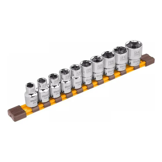 Set X10 Juego De Dados Cr V 1/2 Ingco Hkts12103