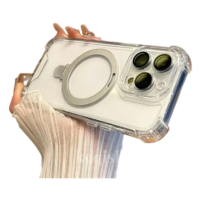Funda De Transparente Para iPhone Magsafe Con Soporte De Esquinas Reforzadas
