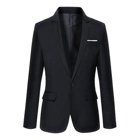 Saco Blazer Negro, Casual Hombre Moda, Confort Fit