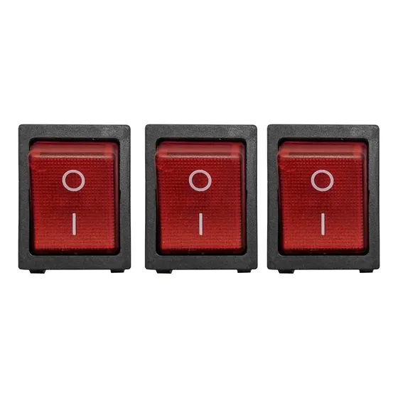 3 Pzas. Switch Balancín 125v 20a 250v 2 Polos 1 Tiro 4 Patas