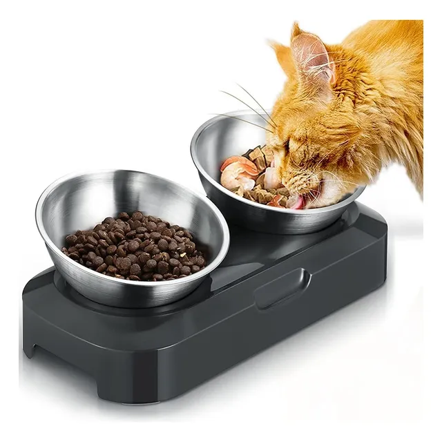 Comedero Bebedero Elevado Tazon Doble Para Gato Y Perro Ifpb