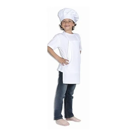 Combo Delantal Gorro Tipo Hongo Para Niños Mini Chef Cocina