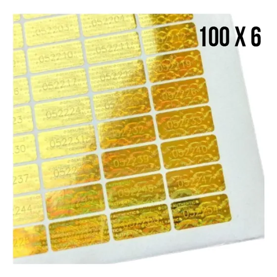 Sticker  Etiqueta Sello Seguridad Garantia Serializada
