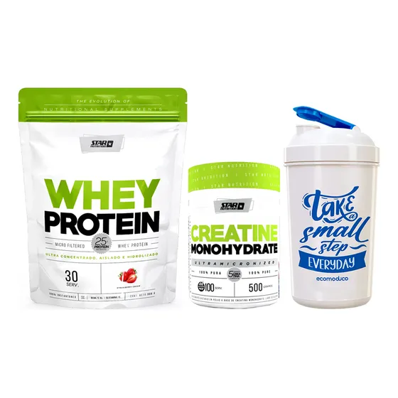 Star Nutrition Whey Protein 2lb + Creatina 500gr + Vaso