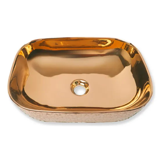 Lavabo Ovalin Ceramico Rectangular Para Sobreponer Bronce