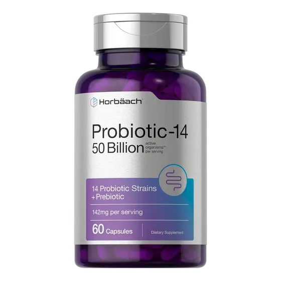 Probiótico 50 Billones 14 Cepas Horbaach Con Prebiotico Usa