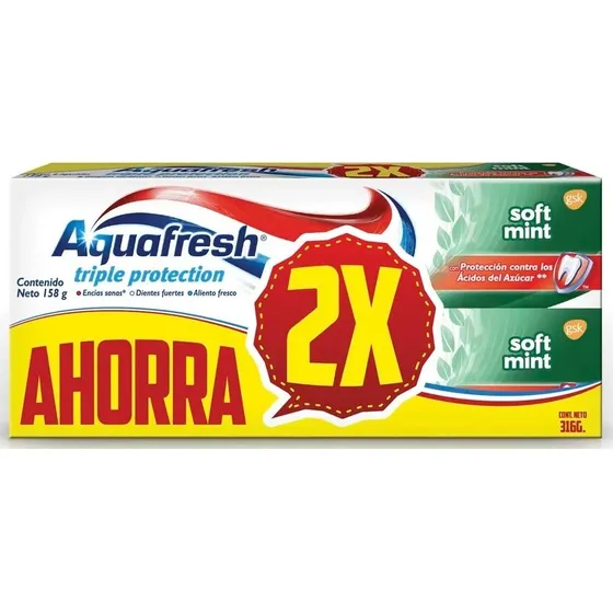 Pack Pasta Dental Aquafresh Soft Mint 2 Un De 158 G