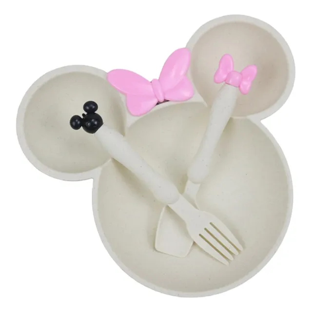 Plato Con Servicios / Cubiertos Infantil Disney Minnie Mouse