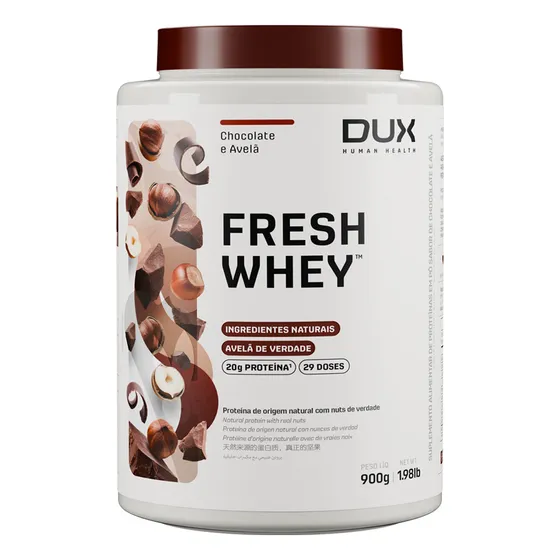 Fresh Whey Chocolate E Avelã Sabor Chocolate Belga e Avelã - Dux Human Health - Pote 900g