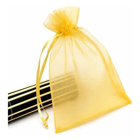 Saco Organza Presente 10x15 Dourado 50 Un Dourado