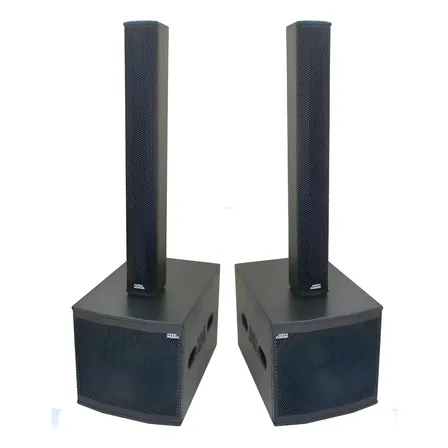 Caixa Subwoofer 18 Ativo Passivo + Colunas Line Slim 3000w  Preto 110v/220v (bivolt)