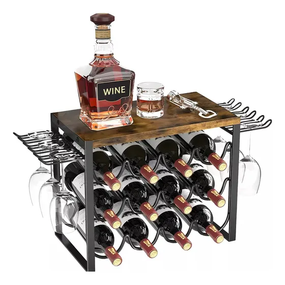 Porta Vino Botellas Rack Metálico Plegable 12 Botellas