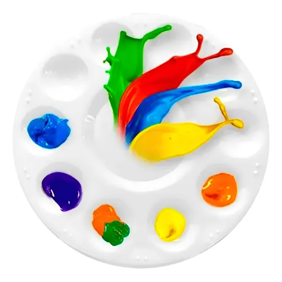 Paleta Pintura Plástica Mezcladora Acrílico Acuarela Oleo !!