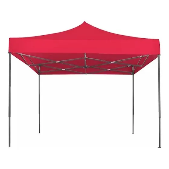 Toldo Cuadrado Plegable Rojo 3x3m Poliester Alta Resis Costa