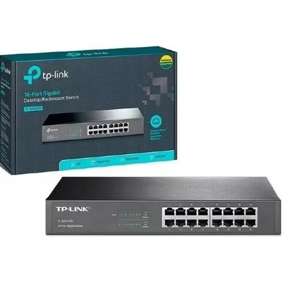 Switch 16 Puerto Gigabit 10/100/1000 Tl-sg1016d Rack Tp-link