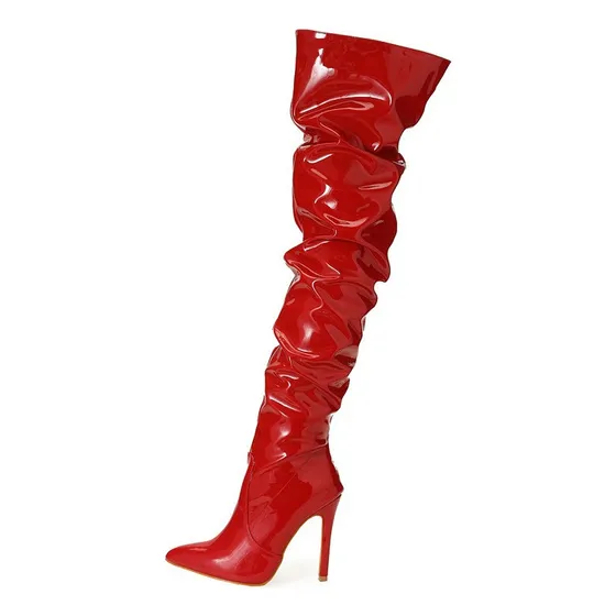 L Botas De Charol Por Encima De La Rodilla Para Mujer