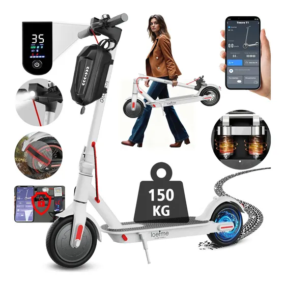 Scooter Electrico Plegable Para Adultos LCD, 35 KM/H, 600 W, 8.5 Pulgadas, Con Luz LED, Control De Aplicación, 3 Velocidad De Ajustable, Batería 36 V 10.5 AH , Patin Eléctrico Blanco Scooter Electrico Plegable Para Adultos LCD, 35 KM/H, 600 W, 8.5 Pulgadas, Con Luz LED, Control De Aplicación, 3 Velocidad De Ajustable, Batería 36 V 10.5 AH , Patin Eléctrico Blanco