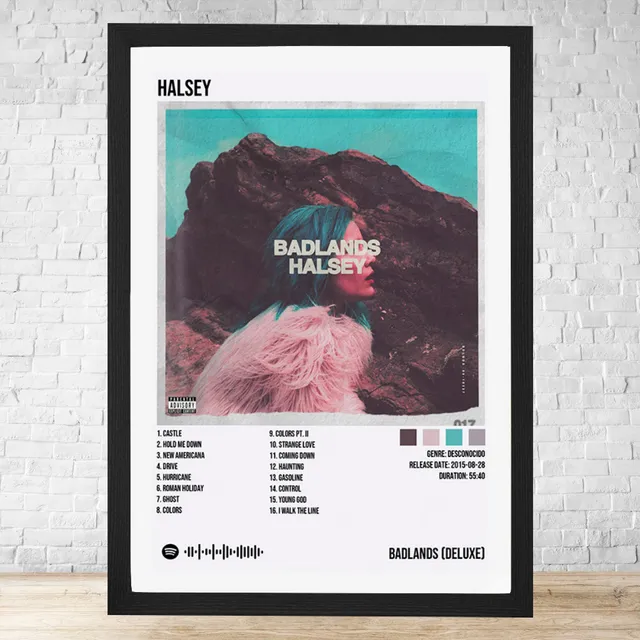 Cuadro Halsey Badlands Deluxe 30x40 Con Vidrio Y Marco C557