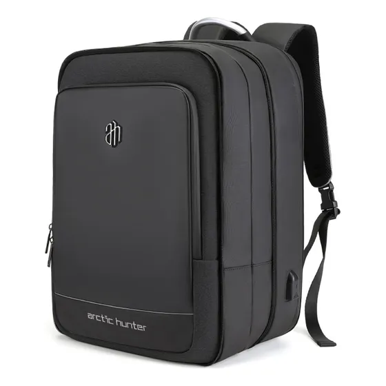 Mochila Arctic Hunter B00227 Expandible Viaje Negro Lisa