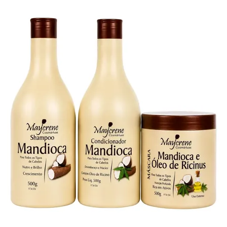 Kit Mandioca Premium Hidratação Profunda Maycrene 3x500