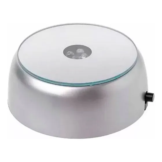 Base Decorativa Com Espelho E Led Ornamentos Cristais