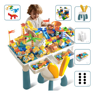 2-7 Años Niños Mesa Juego Actividades 358 Bloques Con Silla 2-7 Años Niños Mesa Juego Actividades 358 Bloques Con Silla