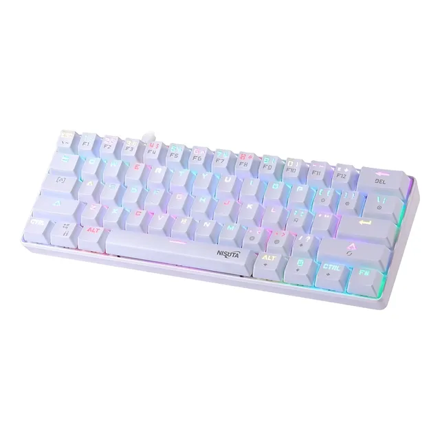 TECLADO NISUTA MECANICO RGB BLANCO NSKBGZ61W SWITCH PURPLE