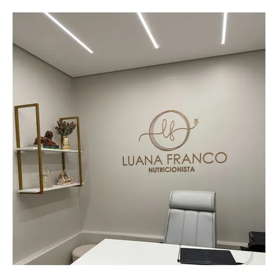 Logo Em Mdf 3d Personalizada - Aplique De Parede 65cm +molde