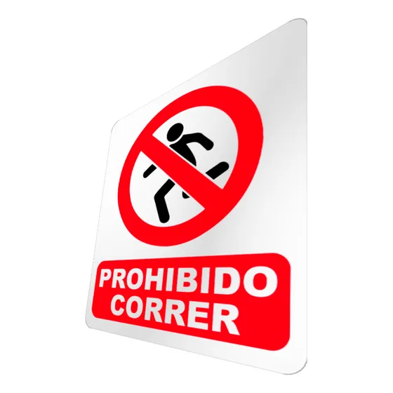 Letrero Prohibido Correr Señalización Centro Comercial