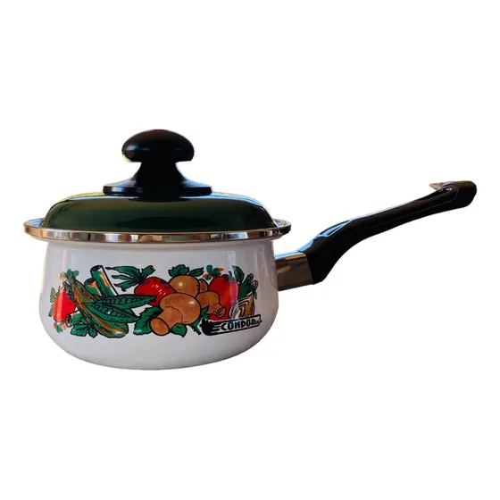 Cacerola Olla Vintage Enlozada Marca Condor 16cm / 1.2 Lts.