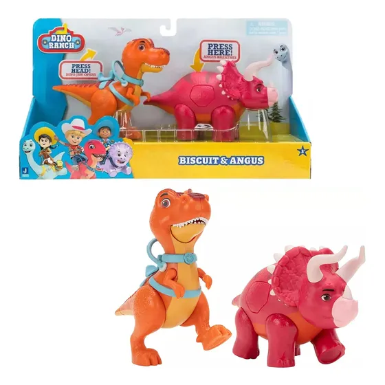 Figura Biscuit Y Angus Serie Animada Dino Ranch Marca Jazwares