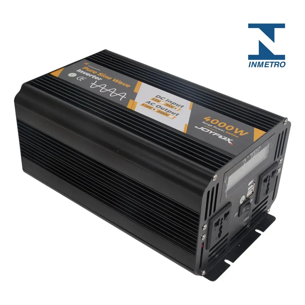 Joyfox Inversor Energia Onda Senoidal Pura 4000w Pico 8000w 24v Para 110v 60hz Usb Conversor Transformador Tensão
