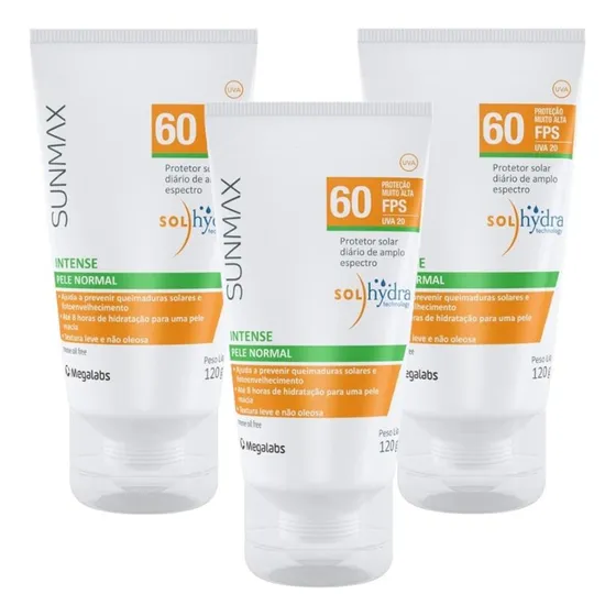 Kit Sunmax Intense Fps60 Pele Normal C/3uni De 120g Ca