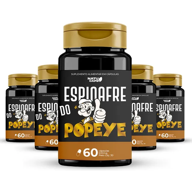 Leve 5 Espinafre Do Popeye - Aumenta E Engrossa - 300 Caps