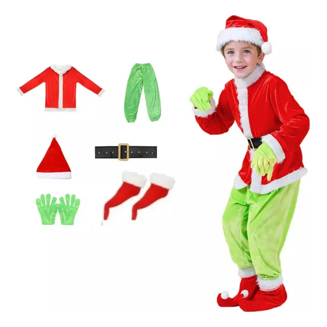 Disfraz De Papá Noel Grinch Para Niños, 6 Unidades