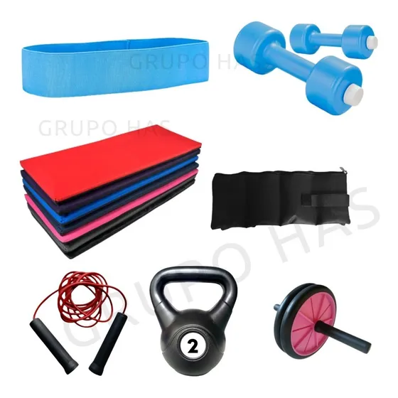 Kit Entrenamiento- Colcho Pesas Soga Banda Tobilleras Ruedas