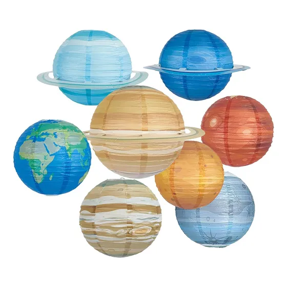 Planet Paper Lanterns, Decoración Temática Para Fiestas 8pzs