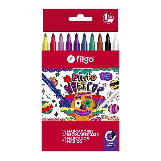 Marcadores Fibras Filgo Pinto Magicos Escolar X10 Colores
