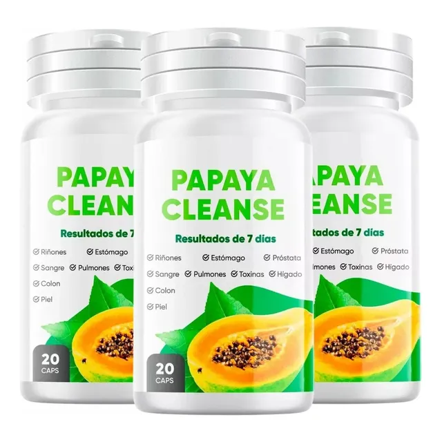 Papaya Cleanse 20 Capsulas - Limpieza Natural  X 3 Frascos