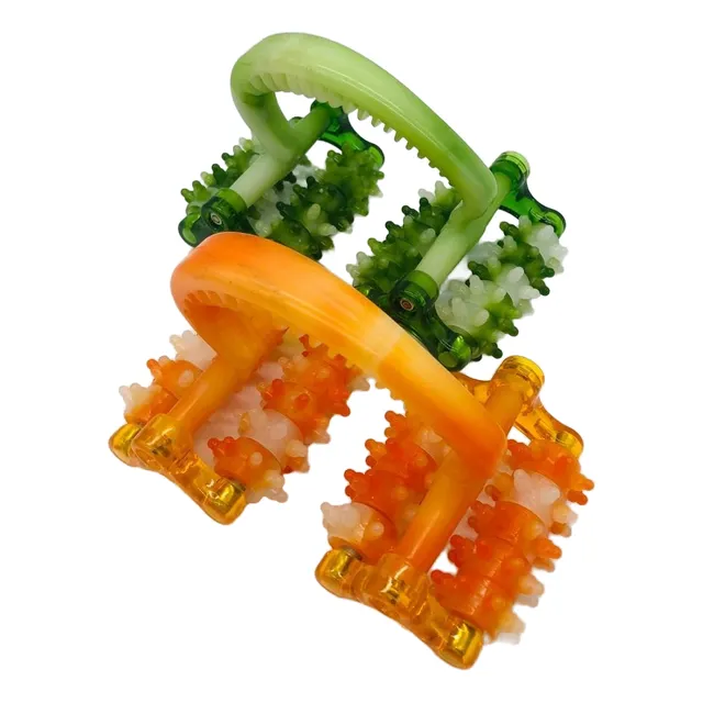 Rodillo De Masaje Con 2 Bolas Lunar Manubrio Lumbar Hombros