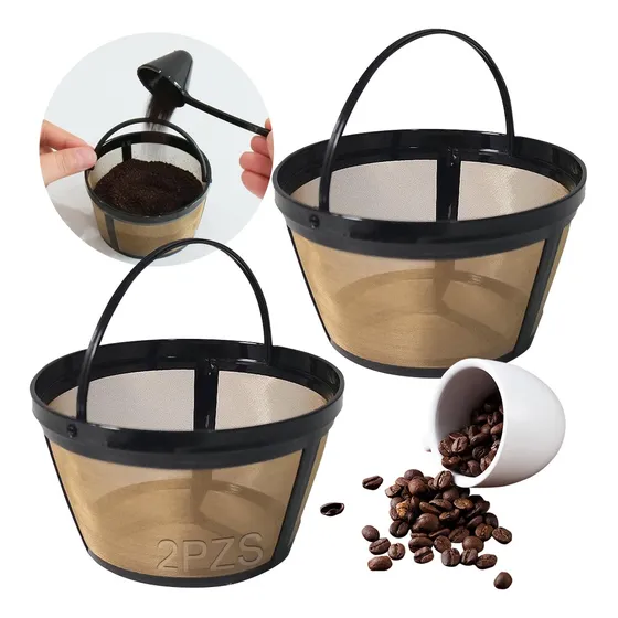 2pzs Filtro Canasta Para Cafetera Reutilizable 10 A 12 Tazas