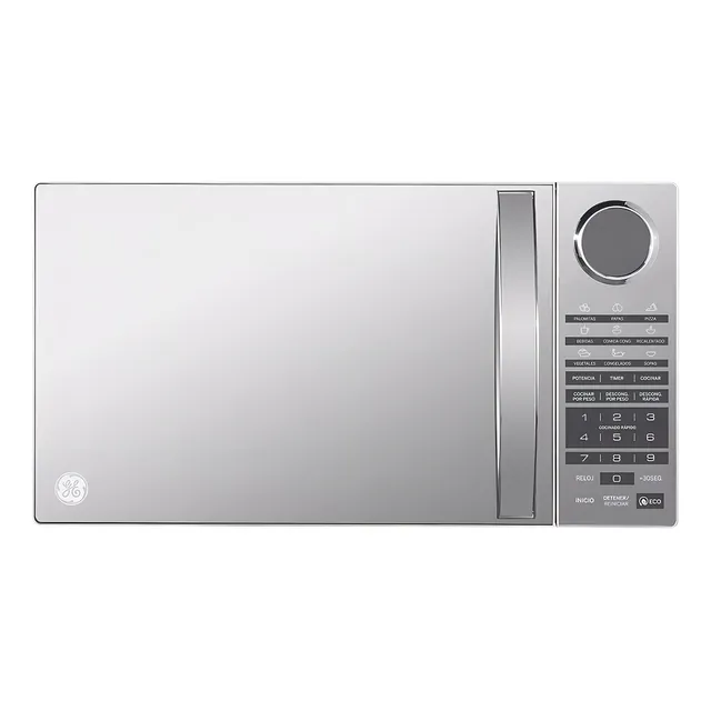 Microondas GE Appliances Horno MGE09SEJ Acero Inoxidable Espejo 0.9 ft³ 120V Electrico Cocina De Mesa Estante Plato