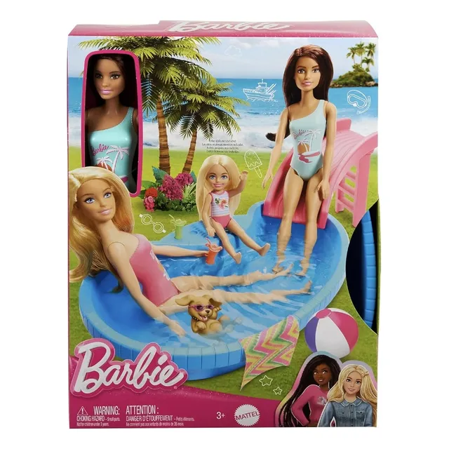 Muñeca Barbie Rubia Con Piscina Y Accesorios 30 Cm Original
