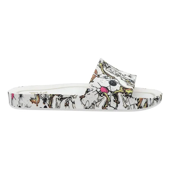 Chinelo Melissa Mel Beach Slide Unicórnio - Branco