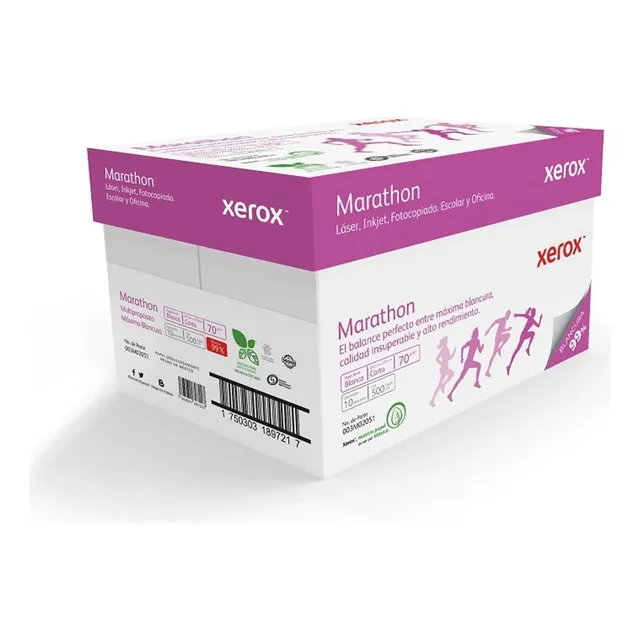 Papel Bond Xerox Marathon Carta 70 G/m² Caja Con 5000 Hojas Blanco