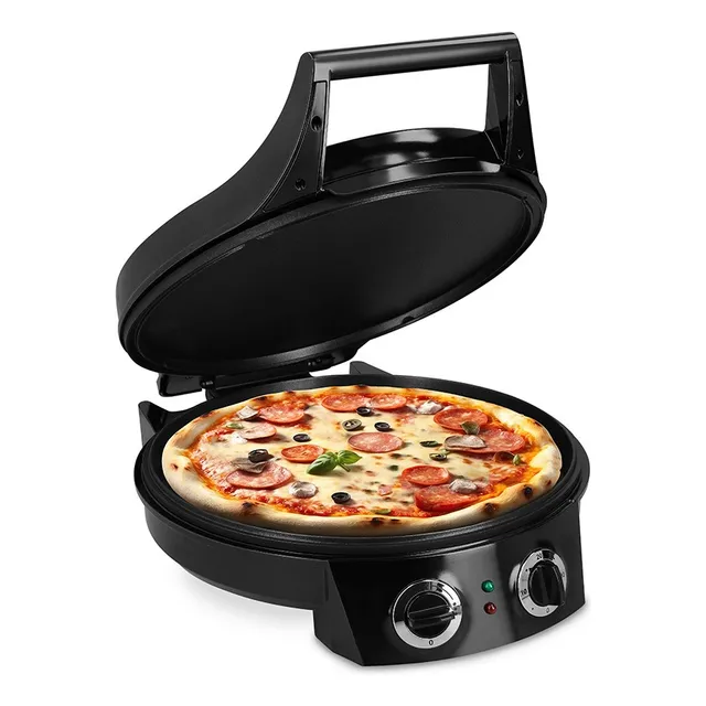 Pizza Maker y Plancha Atma 1800w Antiadherente con 4 Niveles de Temperatura Negro
