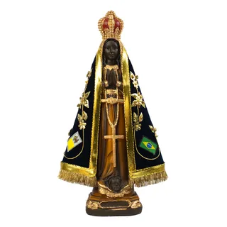 Imagem De Nossa Senhora Aparecida Em Gesso, 32cm. Imagem De Nossa Senhora Aparecida Em Gesso, 32cm.