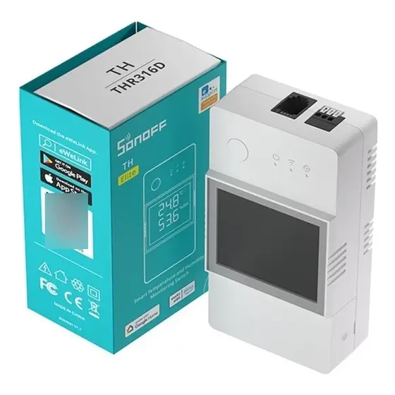 Sensor de Temperatura y Humedad Sonoff TH Elite THR316D Alexa Google | Cuotas sin interés