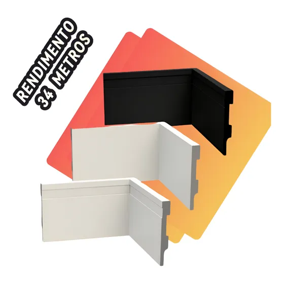17 Barras Rodapé De Poliestireno 10 Cm Premium