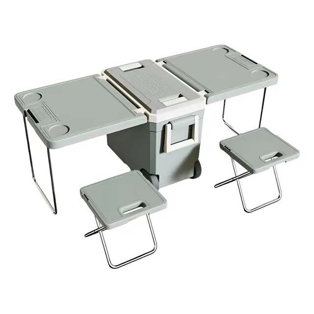 Cooler Portatil Cava Mesa Sillas Plegables Cava Camping 32lt